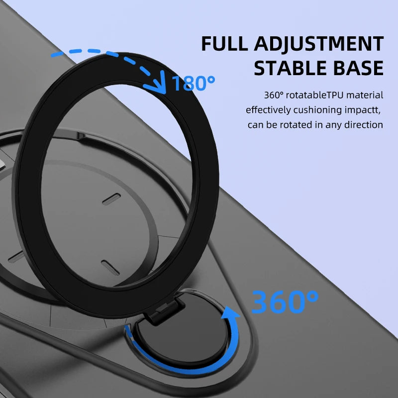 360° Rotating Magnetic Stand For Magsafe Phone Case For iPhone 17 16 18 Pro Max 17 18 Pro Armor Shockproof Soft Protective Cover