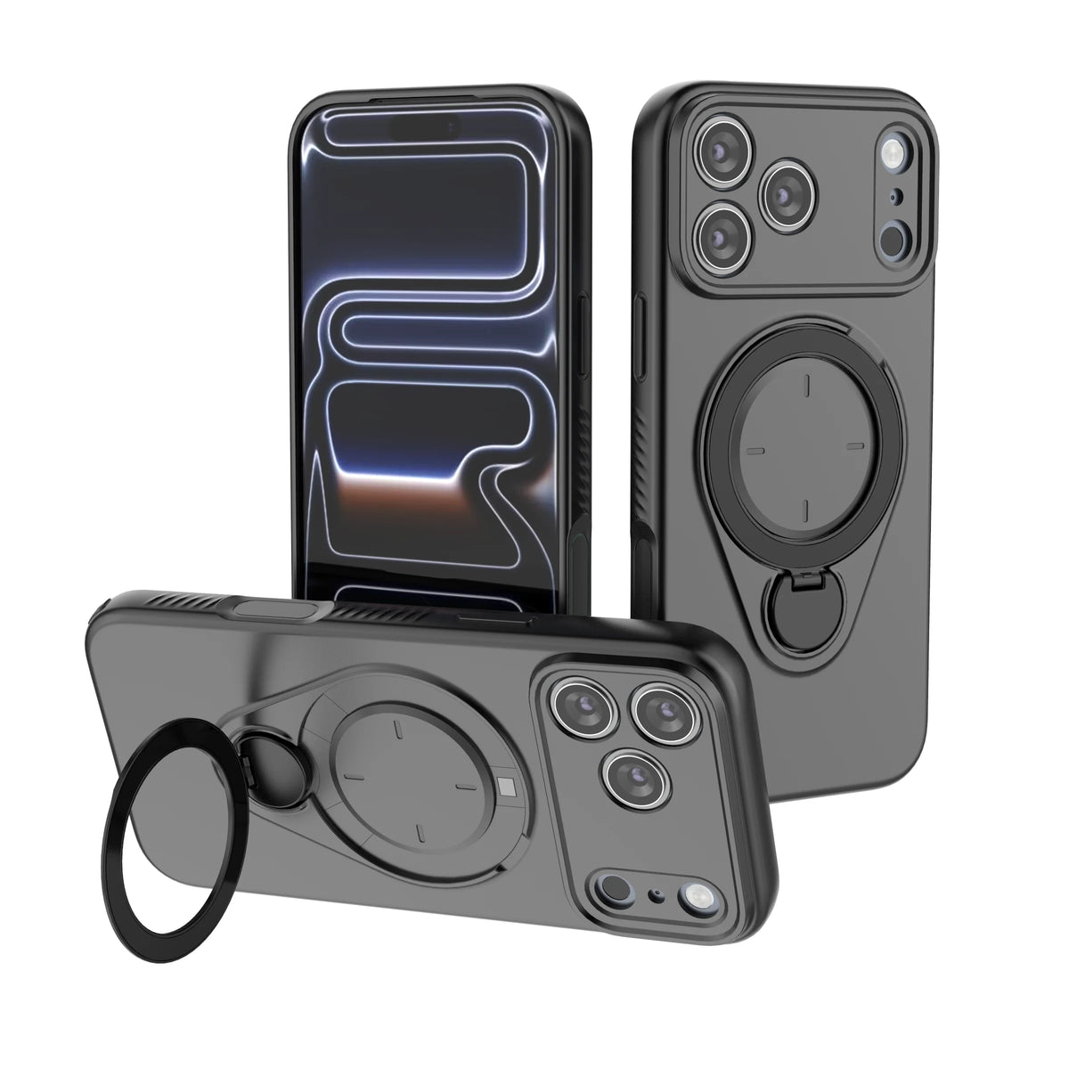 360° Rotating Magnetic Stand For Magsafe Phone Case For iPhone 17 16 18 Pro Max 17 18 Pro Armor Shockproof Soft Protective Cover