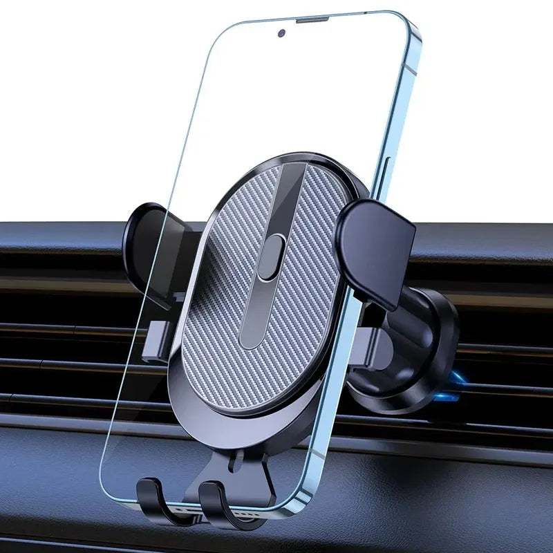 Mobile Phone Car Mount Air Vent Gravity Holder Triangle Gravity Frosted Minimalist Solid Metallic Material