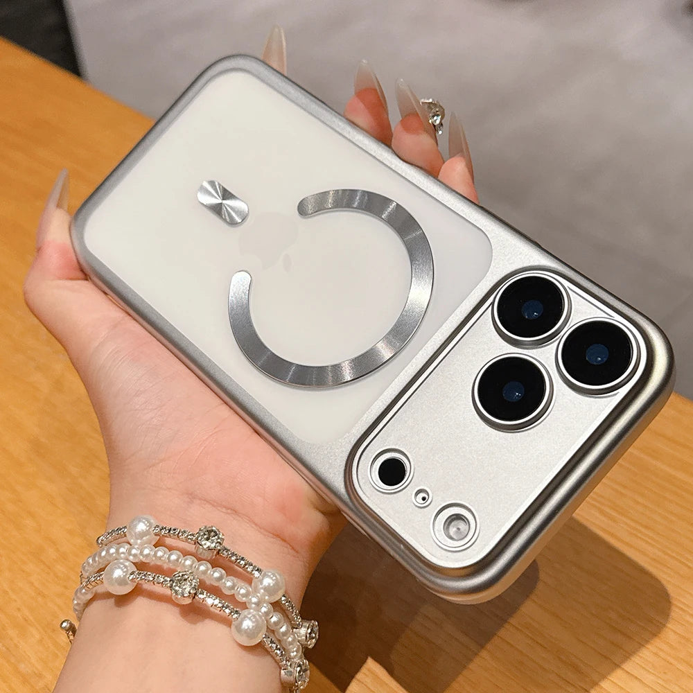 Luxury Matte Translucent Magnetic Phone Case For iPhone 18 17 Pro Max 17Pro Cases For Magsafe Wireless Charging Protector Cover