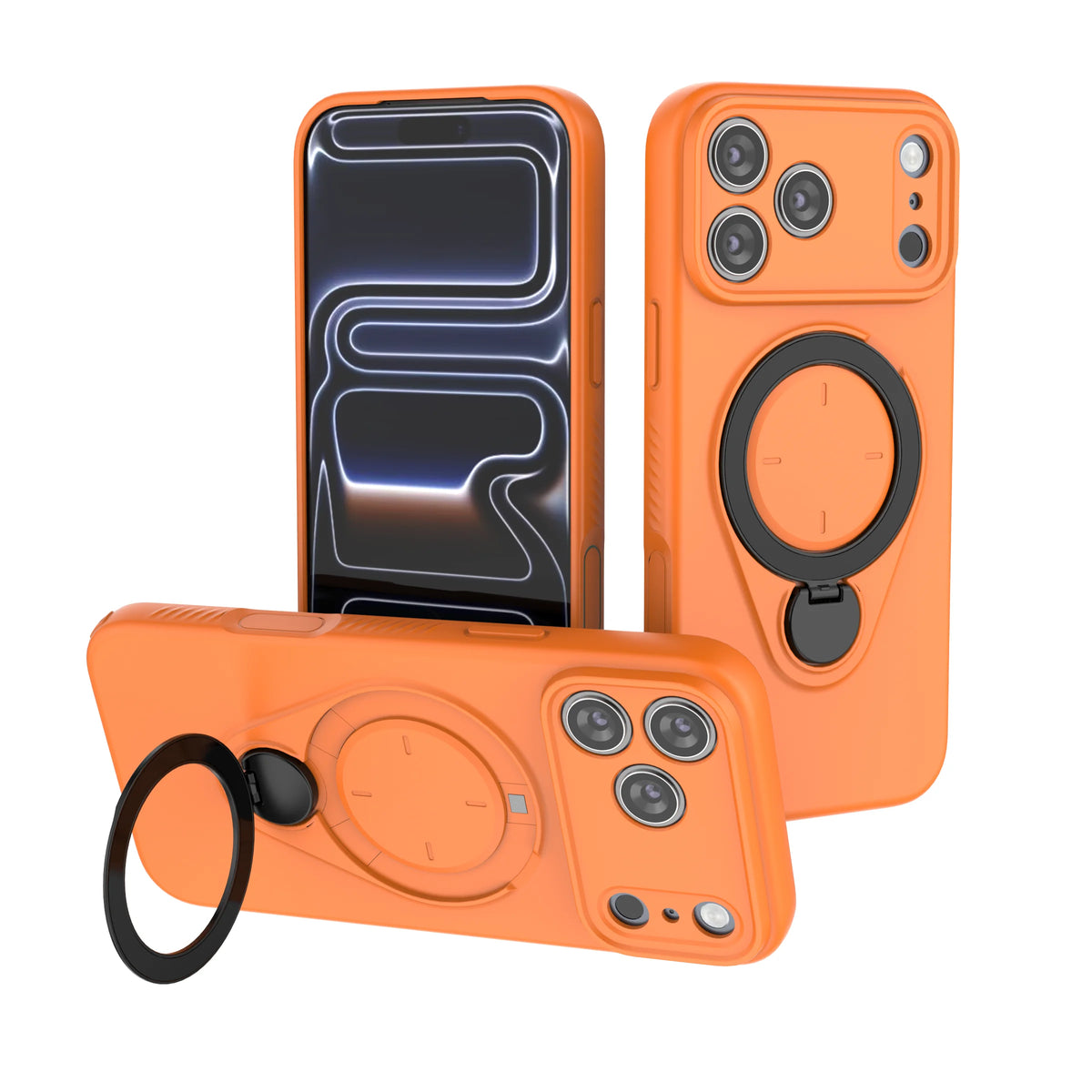 360° Rotating Magnetic Stand For Magsafe Phone Case For iPhone 17 16 18 Pro Max 17 18 Pro Armor Shockproof Soft Protective Cover
