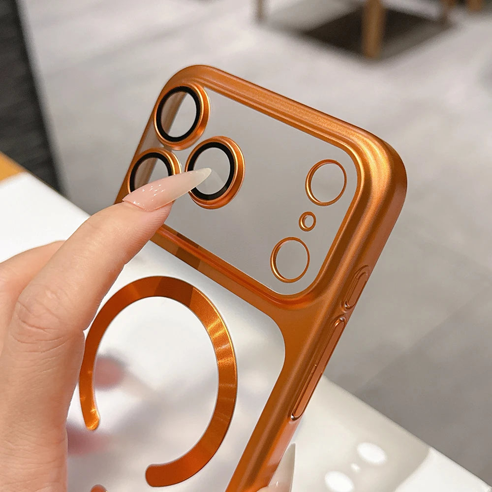 Luxury Matte Translucent Magnetic Phone Case For iPhone 18 17 Pro Max 17Pro Cases For Magsafe Wireless Charging Protector Cover
