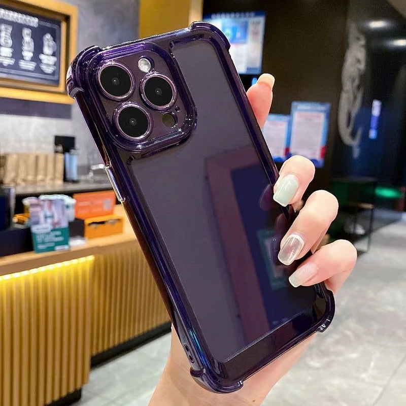 Luxury Shockproof Transparent Case For iPhone 18 17 16 15 14 13 12 11 Pro Max X Xs XR Max 7 8 Plus Clear Soft Bumper Cases Cover
