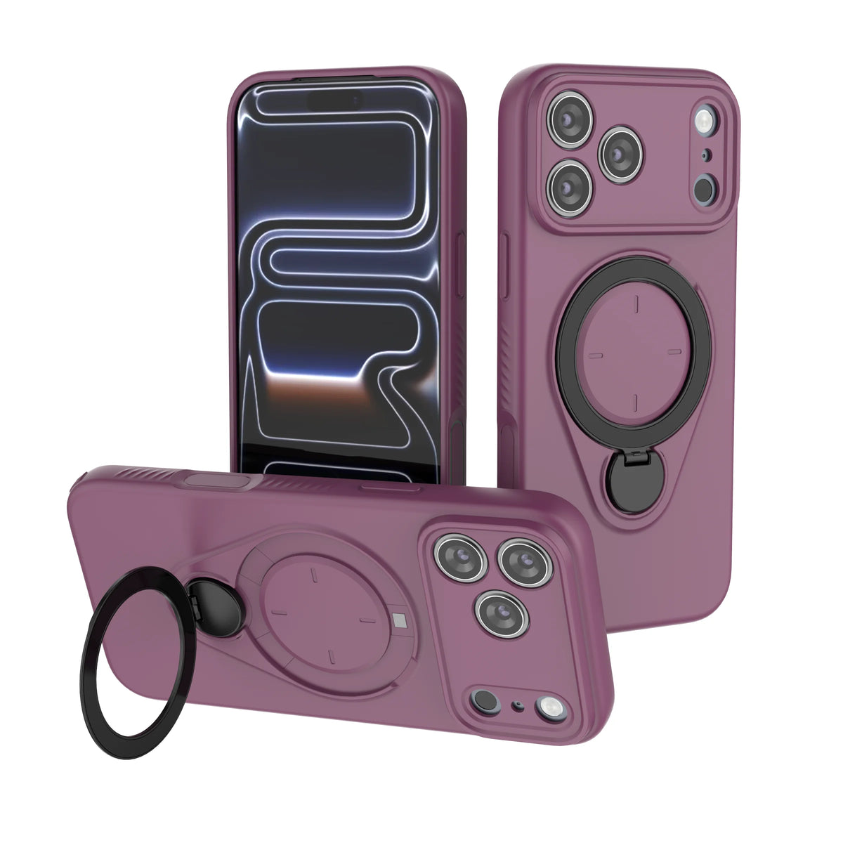360° Rotating Magnetic Stand For Magsafe Phone Case For iPhone 17 16 18 Pro Max 17 18 Pro Armor Shockproof Soft Protective Cover